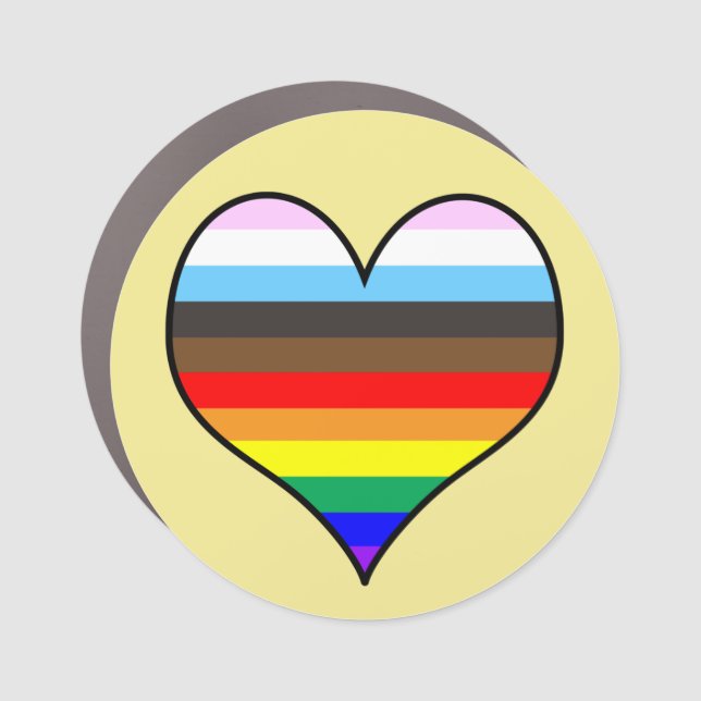 Rainbow Heart Car Magnet (Front)