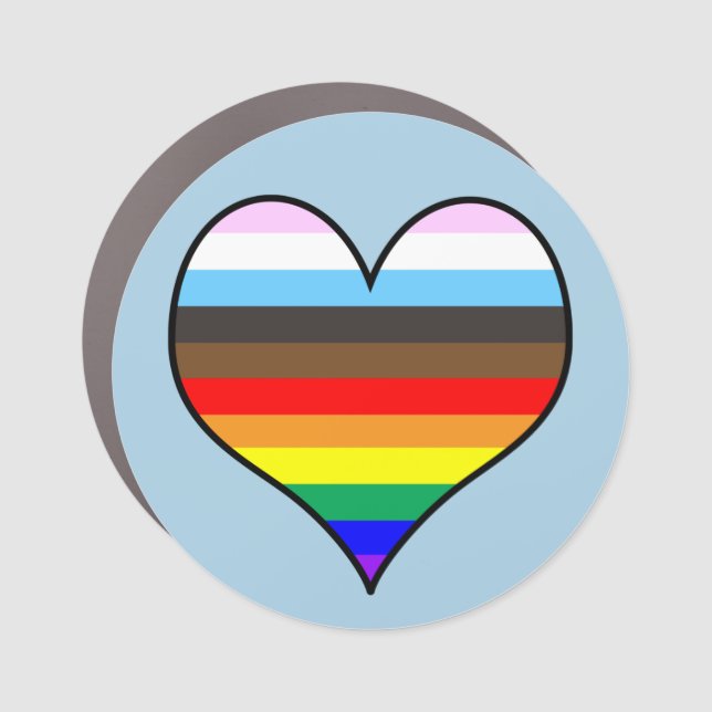 Rainbow Heart Car Magnet (Front)