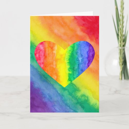 Rainbow Heart Card