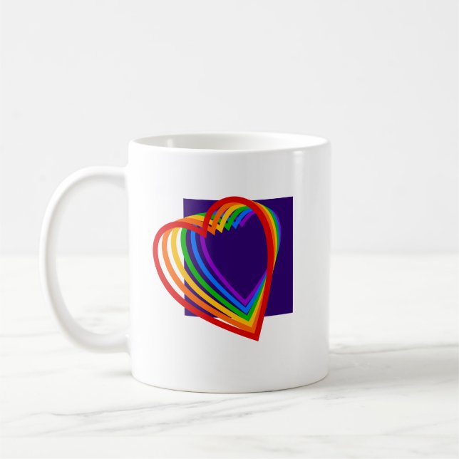 Rainbow Heart Coffee Mug (Left)
