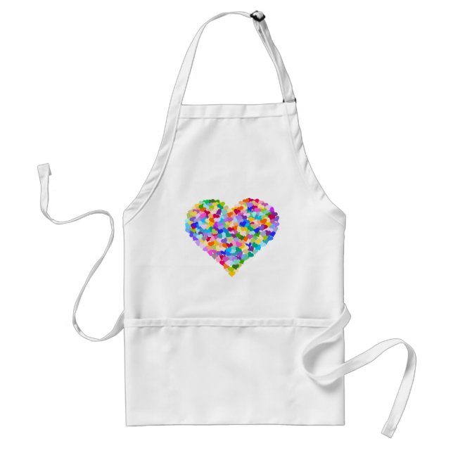 Rainbow Heart Confetti Adult Apron (Front)