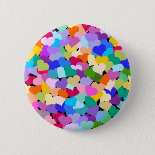 Rainbow Heart Confetti Button