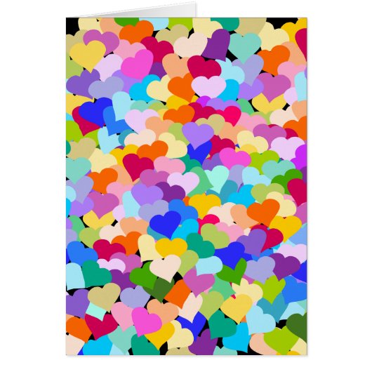 Rainbow Heart Confetti Cards (Front)