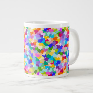 Rainbow Heart Confetti Giant Coffee Mug