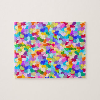Rainbow Heart Confetti Jigsaw Puzzle
