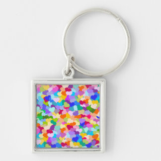 Rainbow Heart Confetti Keychain