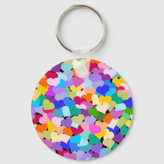 Rainbow Heart Confetti Keychain