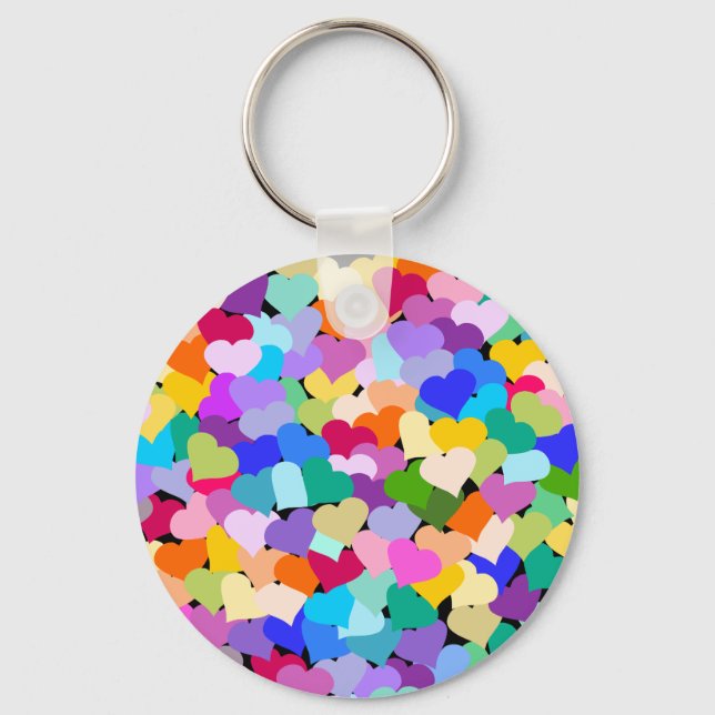 Rainbow Heart Confetti Keychain (Front)