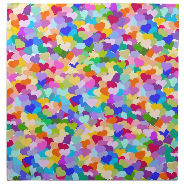 Rainbow Heart Confetti Napkin (Front)