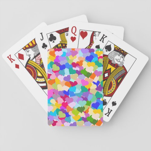 Rainbow Heart Confetti Playing Cards