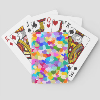 Rainbow Heart Confetti Poker Cards