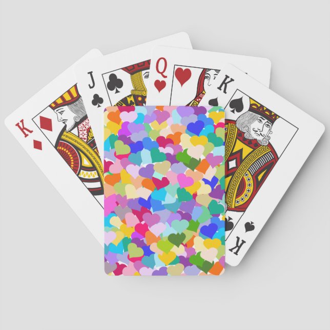 Rainbow Heart Confetti Poker Cards (Back)