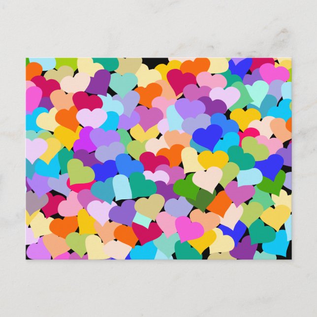 Rainbow Heart Confetti Postcard (Front)