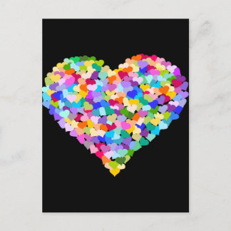 Rainbow Heart Confetti Postcard