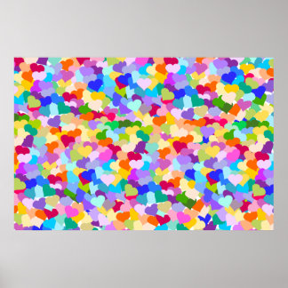 Rainbow Heart Confetti Poster