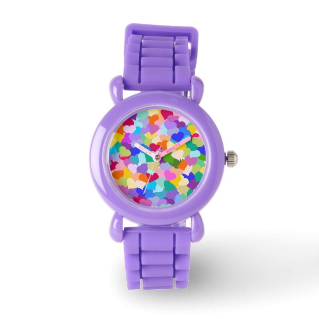 Rainbow Heart Confetti Watch (Front)