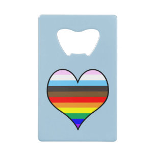 Rainbow Heart Credit Card Bottle Opener