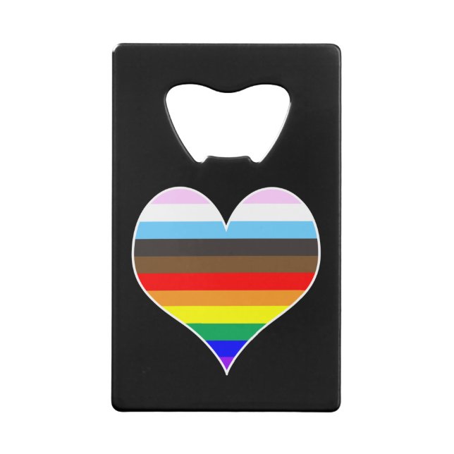 Rainbow Heart Credit Card Bottle Opener (Back)