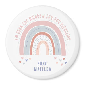 Rainbow heart cute classroom valentine gift magnet