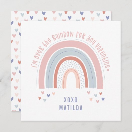 Rainbow heart cute photo classroom valentine (Front/Back)