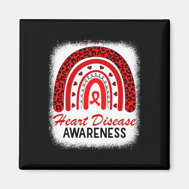 Rainbow Heart Disease Awareness In February We Go  Magnet (Front)
