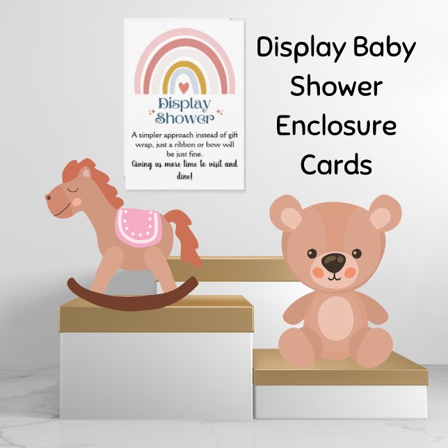 Rainbow Heart Display Shower Baby Enclosure Card (Creator Uploaded)