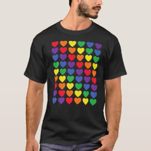 Rainbow Heart Dot Gay Pride Colors Lgbtq Say Gay F T-Shirt