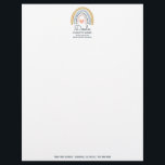 Rainbow Heart Doula Business Letterhead<br><div class="desc">Cute whimsical Boho style rainbow with heart Doula business letterhead. Buy with or without envelope.</div>