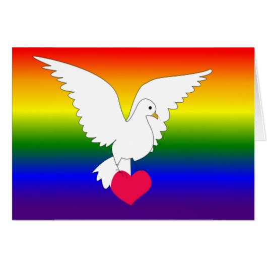 RAINBOW HEART DOVE (Front Horizontal)
