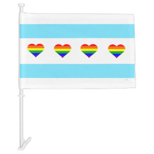 Rainbow Heart Flag Chicago