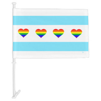 Rainbow Heart Flag Chicago