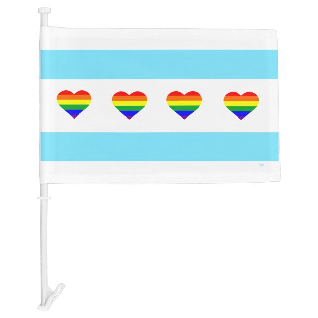 Rainbow Heart Flag Chicago (Front)