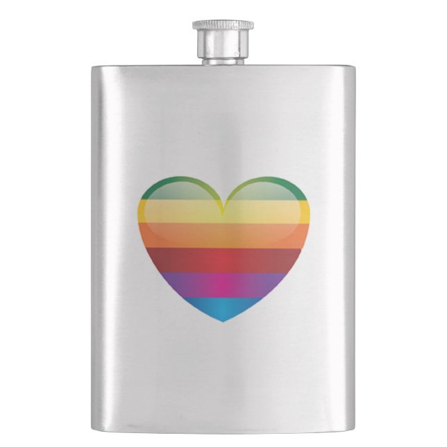 Rainbow Heart Flask (Front)