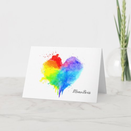 Rainbow Heart Folded Note Card
