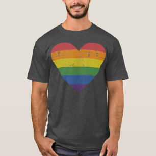 Rainbow heart  for gay and lesbian support pride m T-Shirt