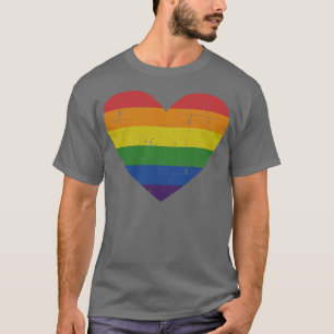 Rainbow heart for gay and lesbian support pride m T-Shirt