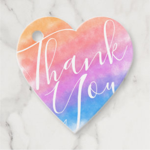 Rainbow Heart Full of Joy Wedding Favor Tags