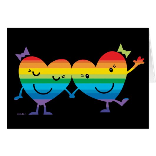 Rainbow Heart Gals Cards (Front Horizontal)