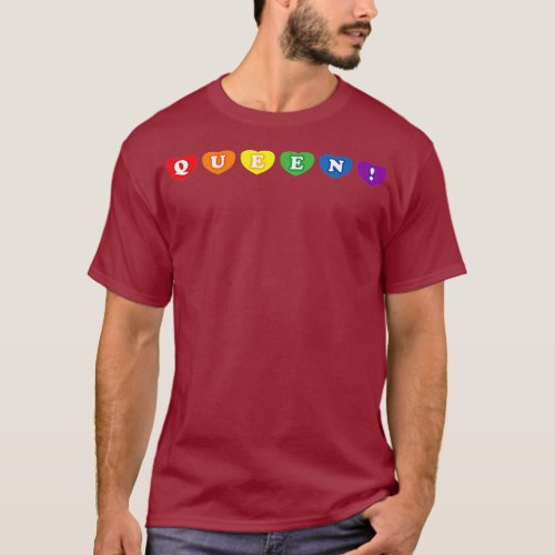 Rainbow Heart Gay Pride Drag Queen T_Shirt