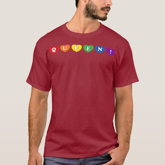 Rainbow Heart Gay Pride Drag Queen T-Shirt (Front)