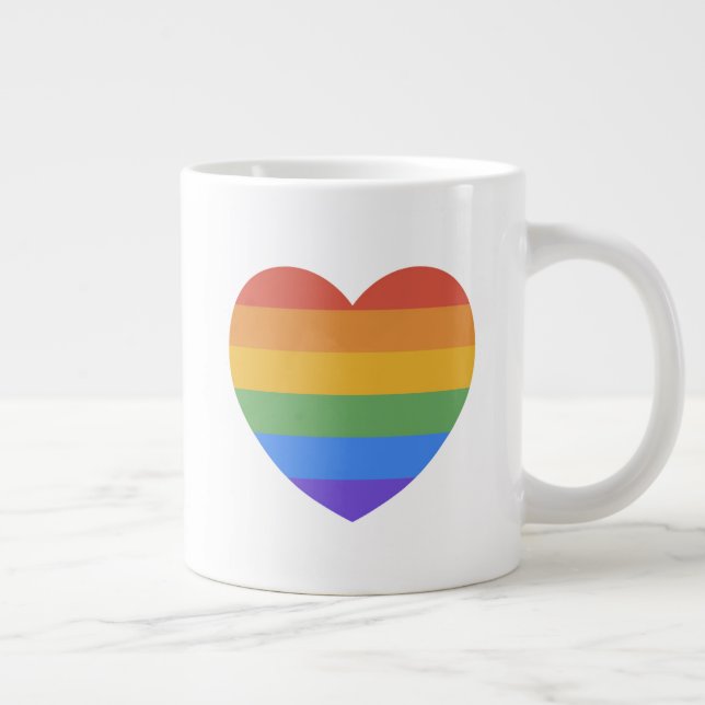 Rainbow Heart Giant Coffee Mug (Right)