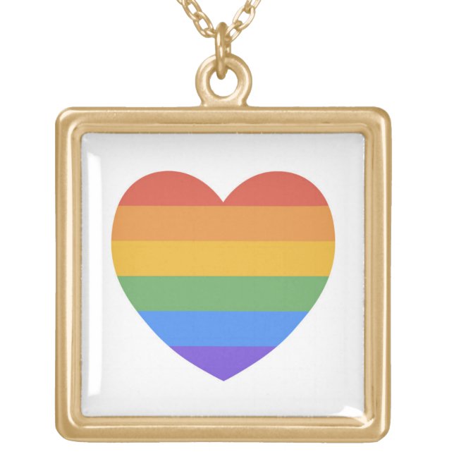 Rainbow Heart Gold Plated Necklace (Front)