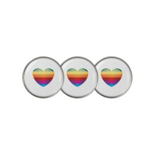 Rainbow Heart Golf Ball Marker