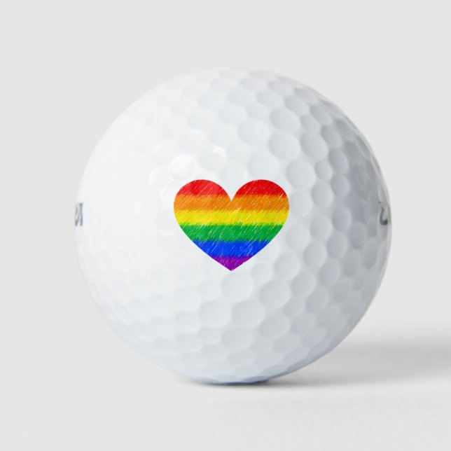 Rainbow Heart Golf Balls (Front)