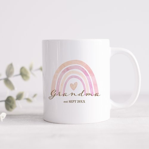 Rainbow Heart Grandma Gift Coffee Mug