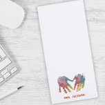 Rainbow Heart Handprints |  Personalized Teacher Magnetic Notepad<br><div class="desc">A perfect gift for your favorite teacher or friend,  this cute notepad features rainbow handprints stamped to create a heart in the center. Add your teacher's name to this sweet,  personalized note pad for an extra special gift during Teacher Appreciation week or for a holiday gift!</div>