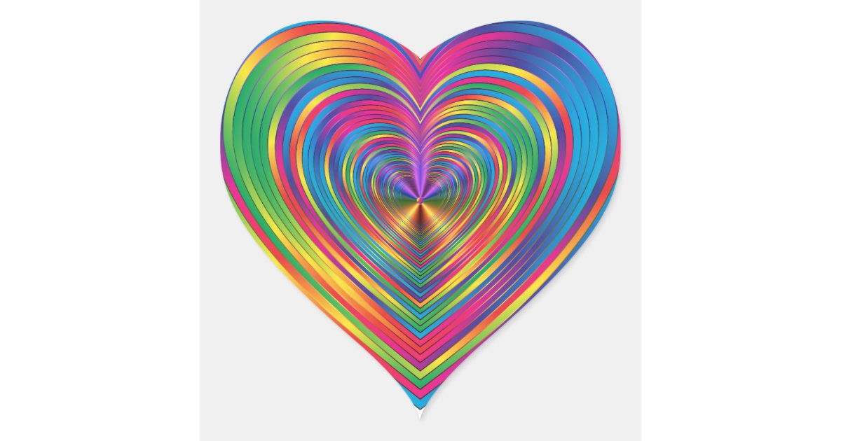 rainbow heart heart sticker zazzlecom