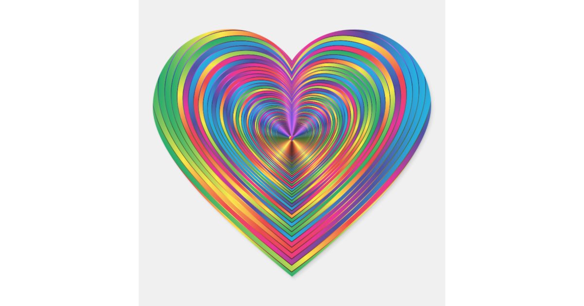 rainbow heart heart sticker zazzlecom