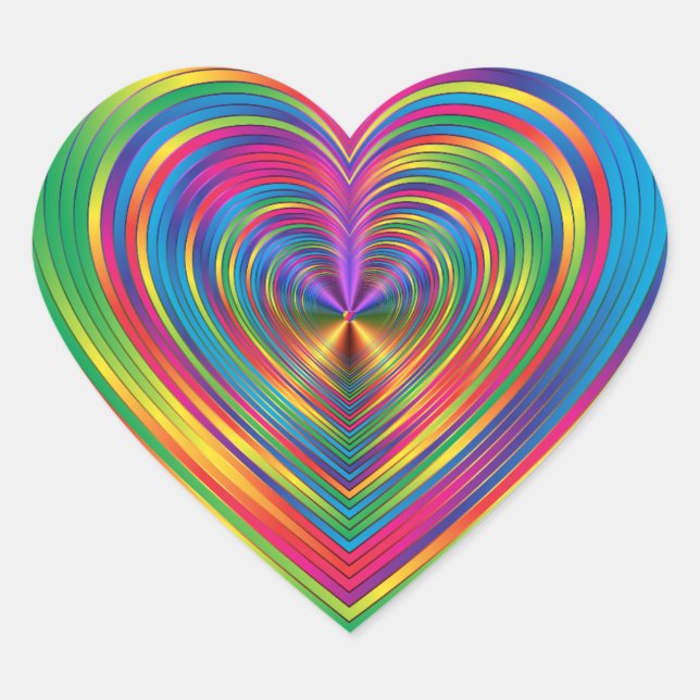 Rainbow heart heart sticker (Front)