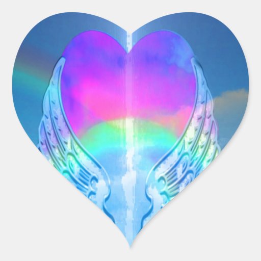 Rainbow Heart Heart Sticker | Zazzle